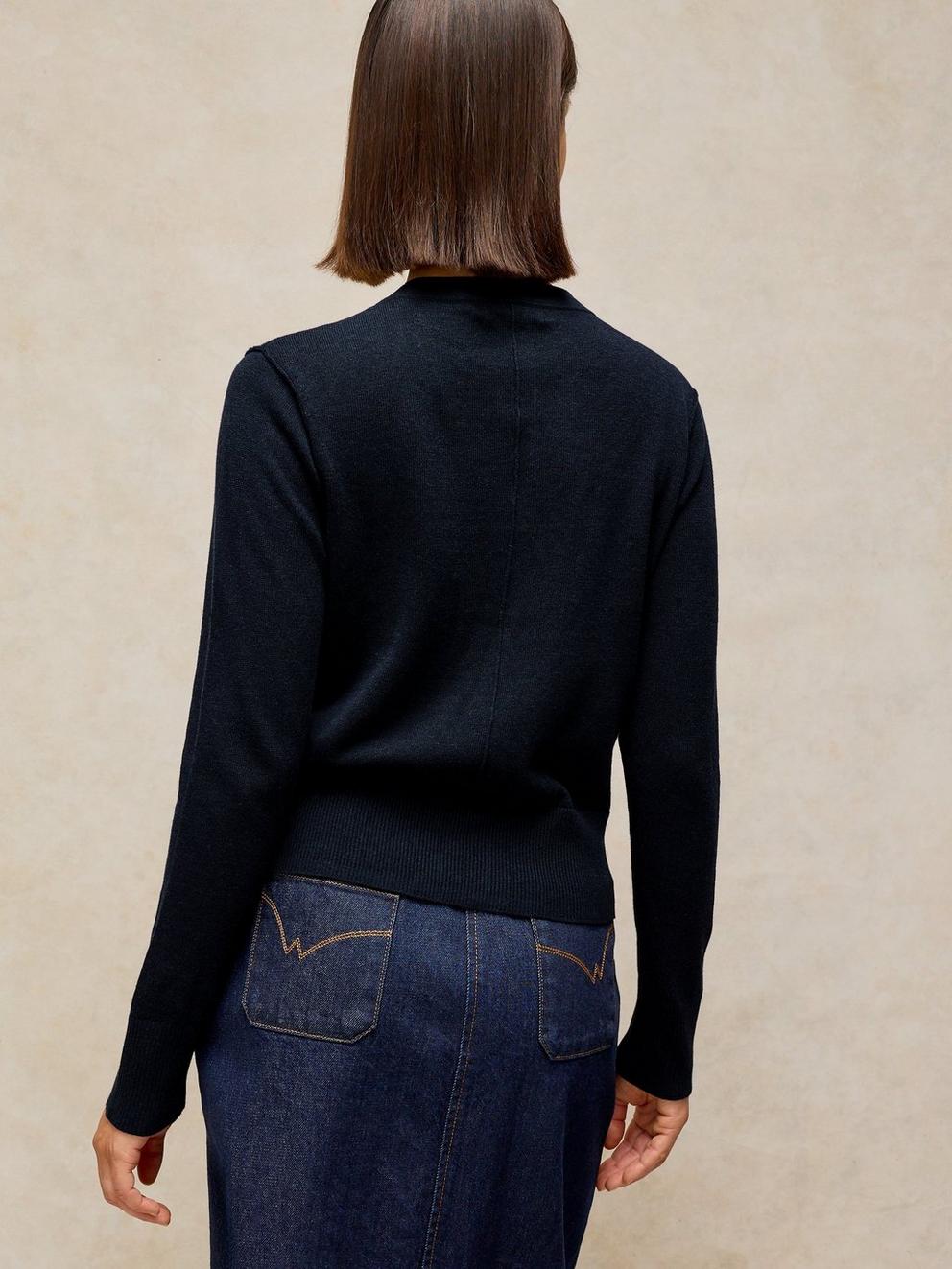 LOIS CARDI in DARK NAVY - MODEL BACK