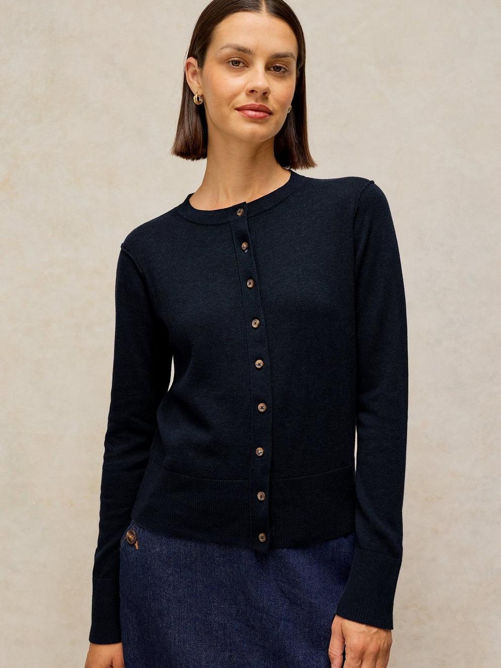 LOIS CARDI in DARK NAVY - MODEL DETAIL
