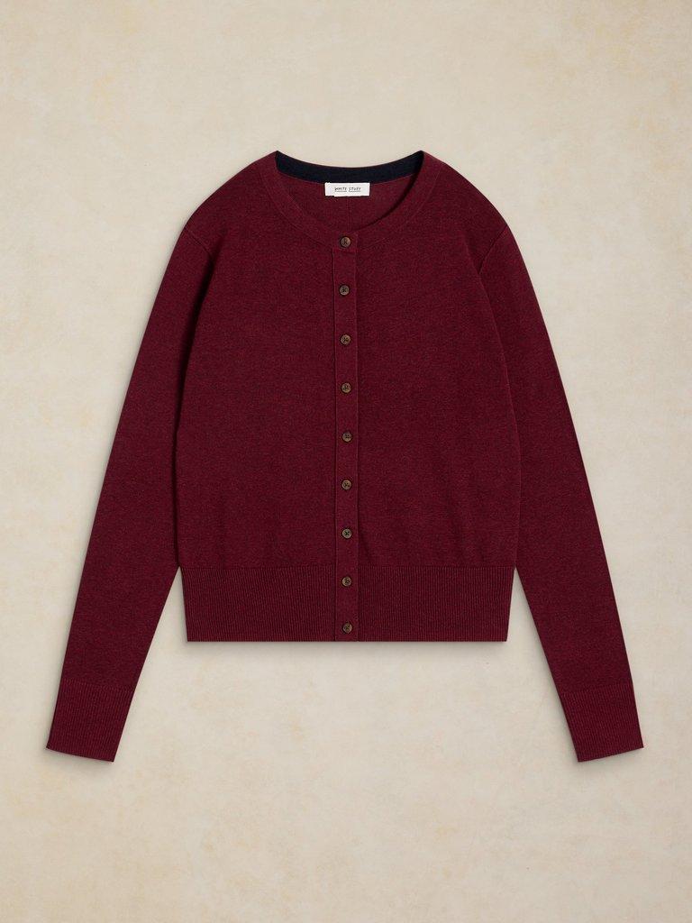 LOIS CARDI in DK PLUM - FLAT FRONT
