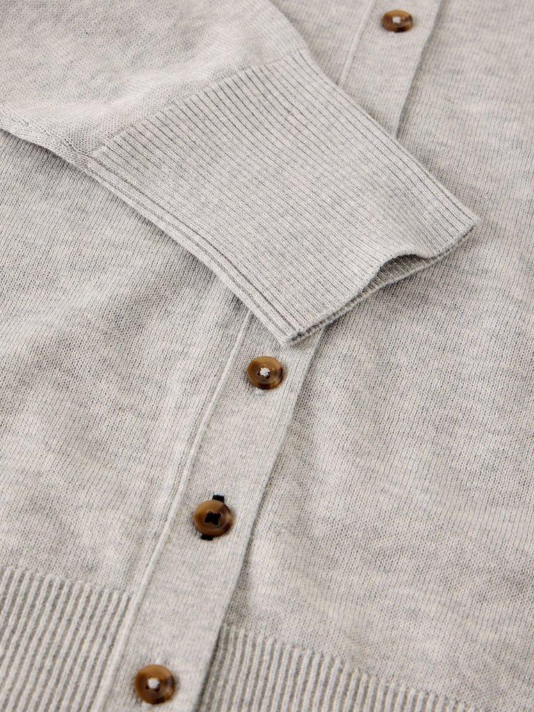LOIS CARDI in GREY MARL - FLAT DETAIL