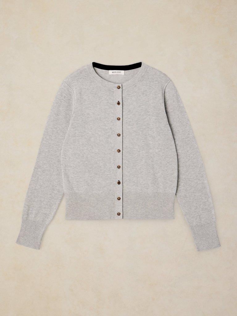 LOIS CARDI in GREY MARL - FLAT FRONT