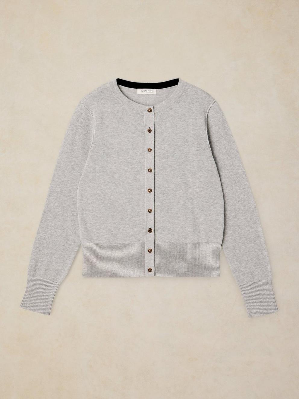 LOIS CARDI in GREY MARL - FLAT FRONT