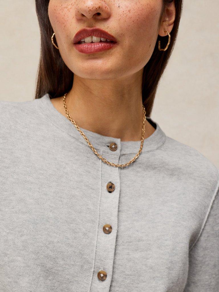 LOIS CARDI in GREY MARL - MODEL DETAIL