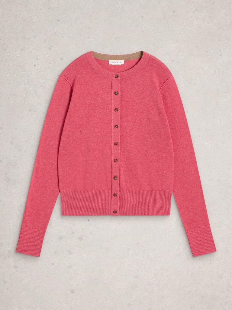 LOIS CARDI in MID PINK - FLAT FRONT