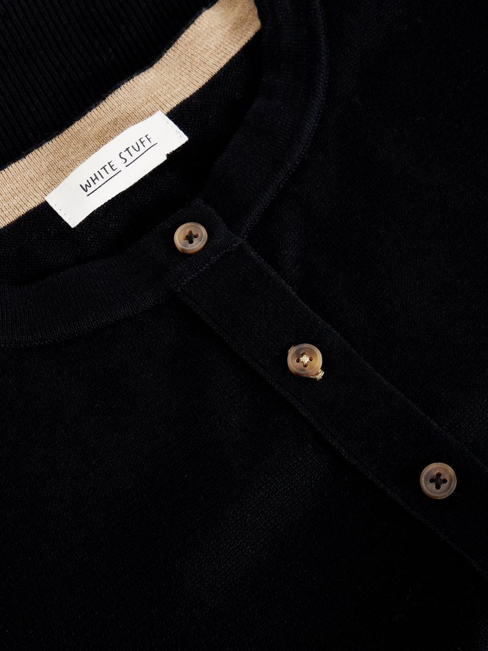 LOIS CARDI in PURE BLK - FLAT DETAIL