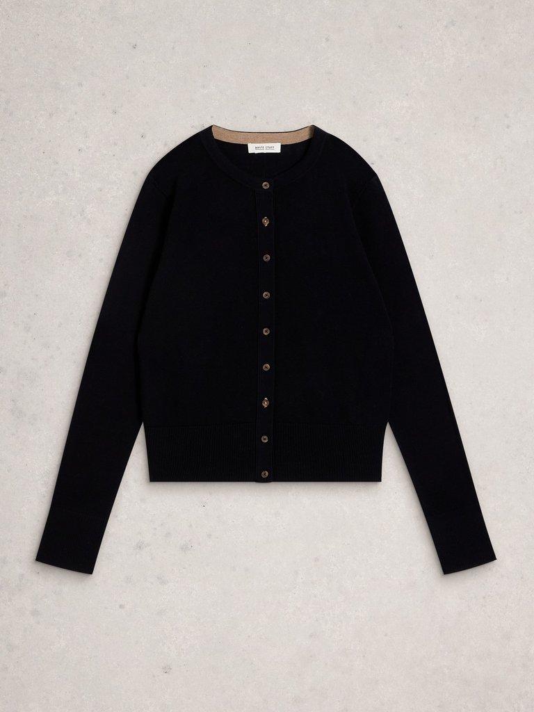 LOIS CARDI in PURE BLK - FLAT FRONT