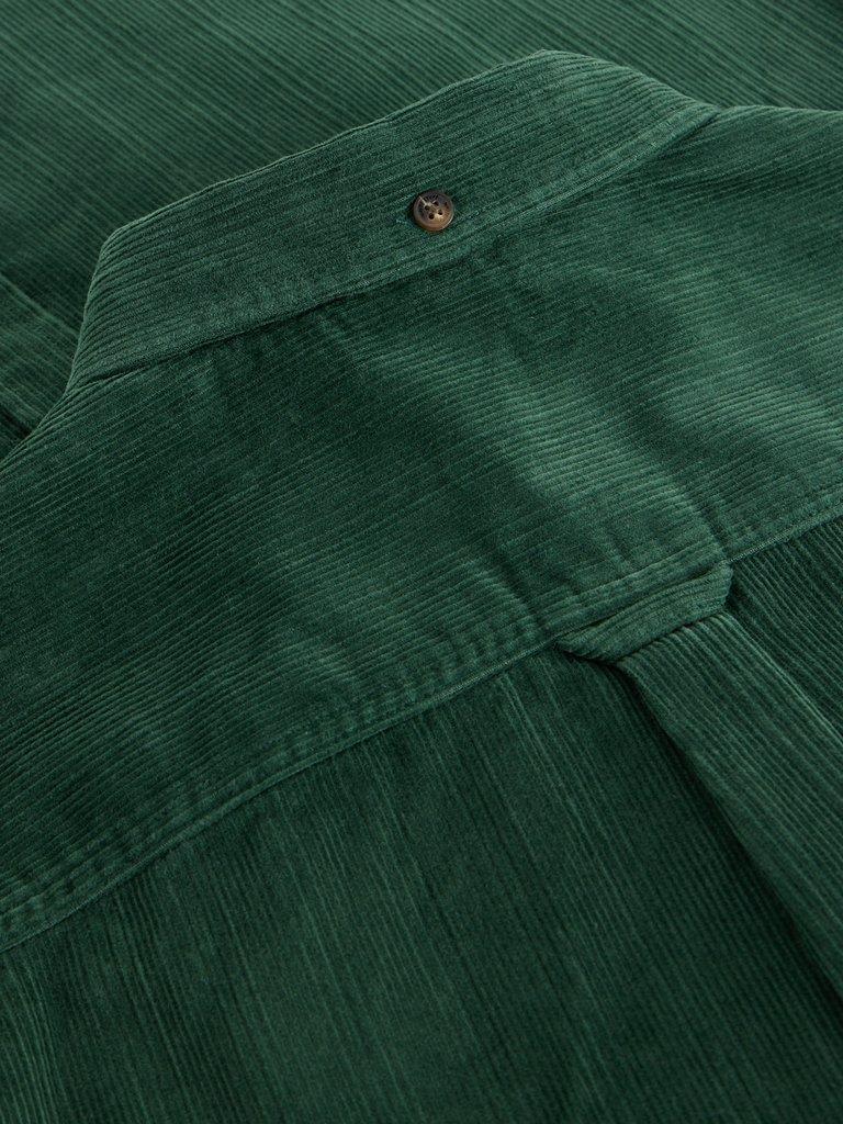 GRIFFIN CORD SHIRT in DK GREEN - FLAT DETAIL
