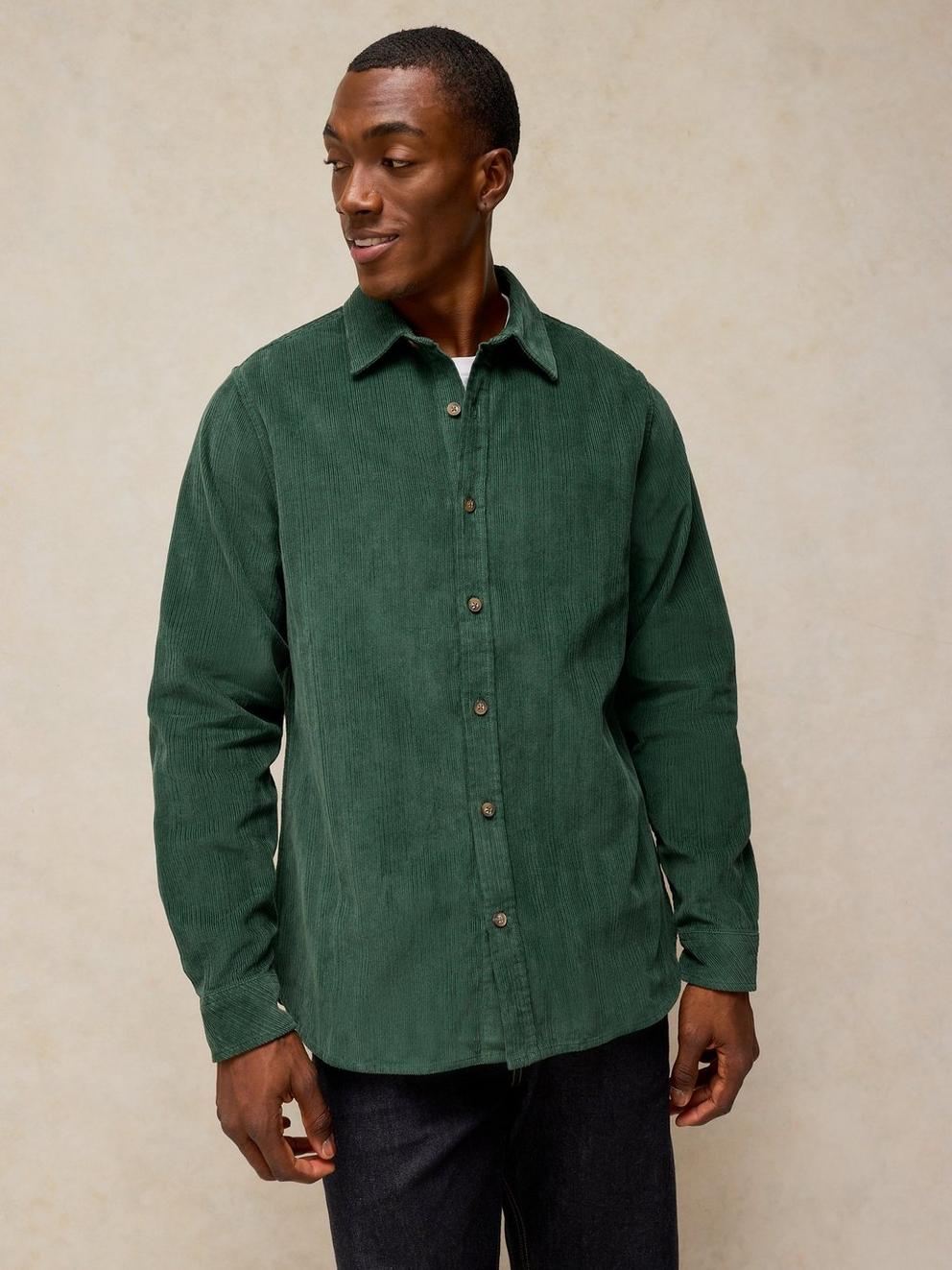 GRIFFIN CORD SHIRT in DK GREEN - LIFESTYLE