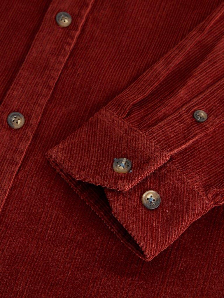 GRIFFIN CORD SHIRT in DK RED - FLAT DETAIL