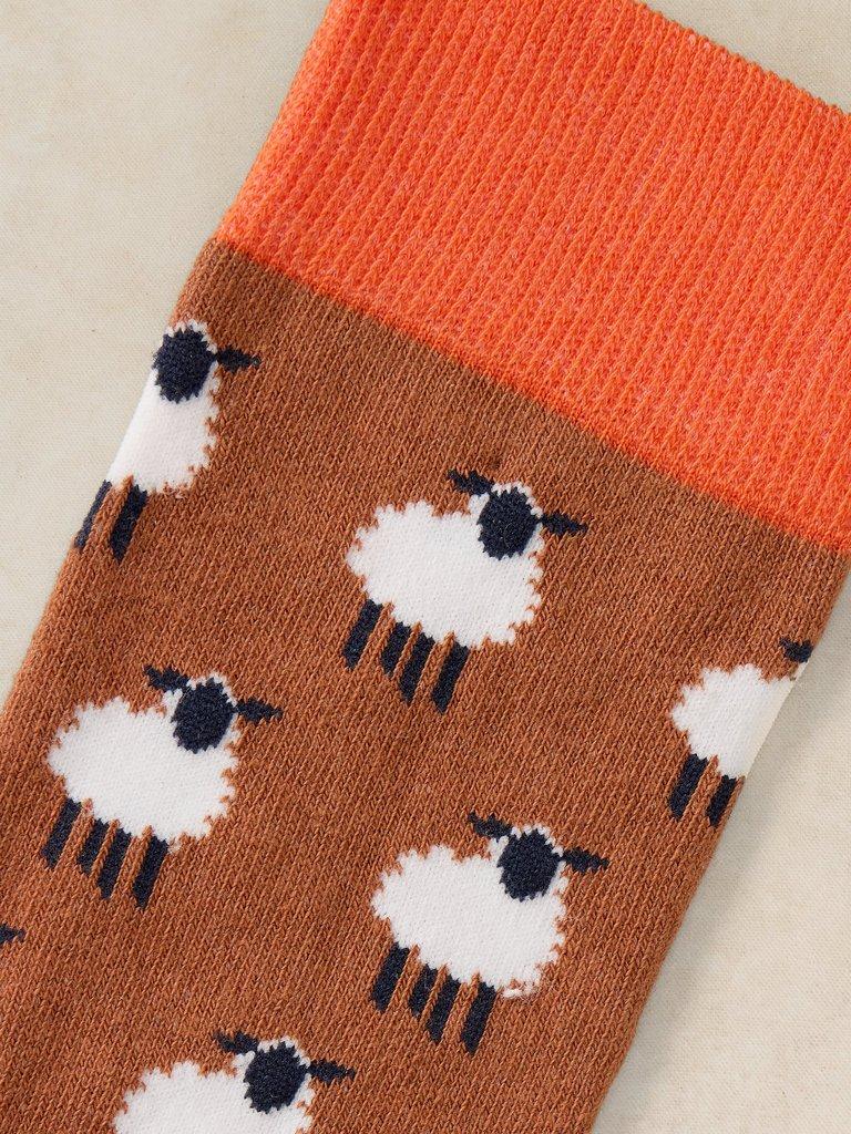 ALL OVER SHEEP ANKLE SOCK in DK CHART - FLAT DETAIL