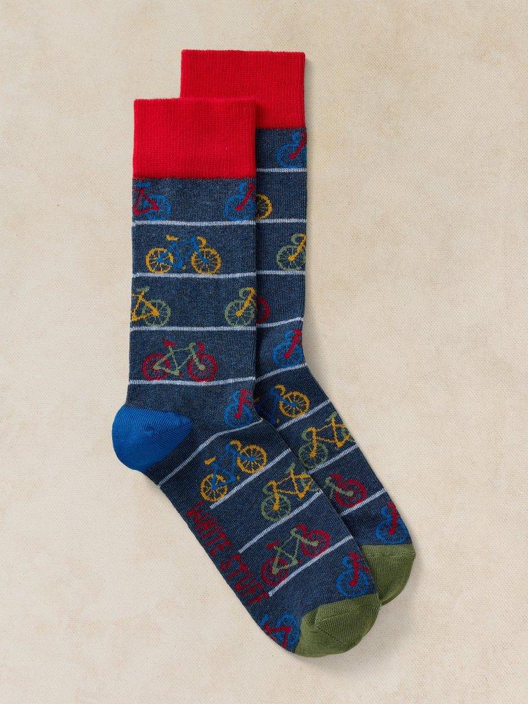 ALL OVER BIKE ANKLE SOCK in DK GREY - FLAT FRONT