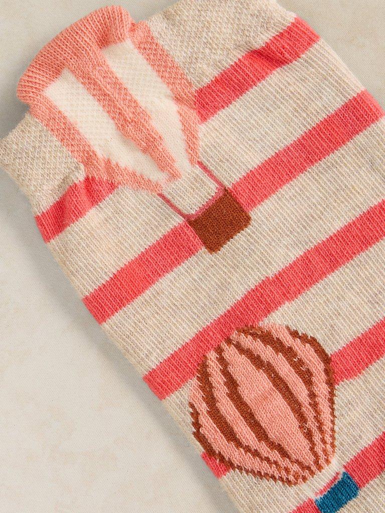 HOT AIR BALLOON ANKLE SOCK in NAT MLT - FLAT DETAIL