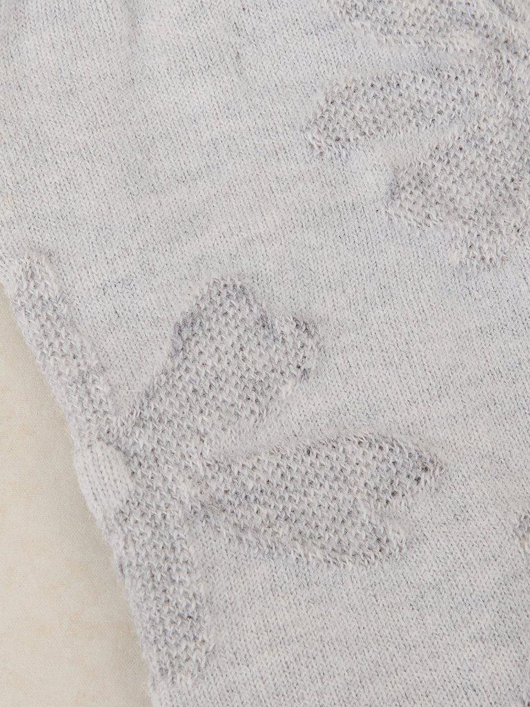FLORAL TEXTURE ANKLE SOCK in GREY MLT - FLAT DETAIL