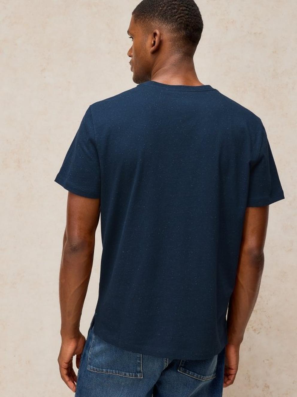 ABERSOCH GRAPHIC TEE in NAVY PR - MODEL BACK
