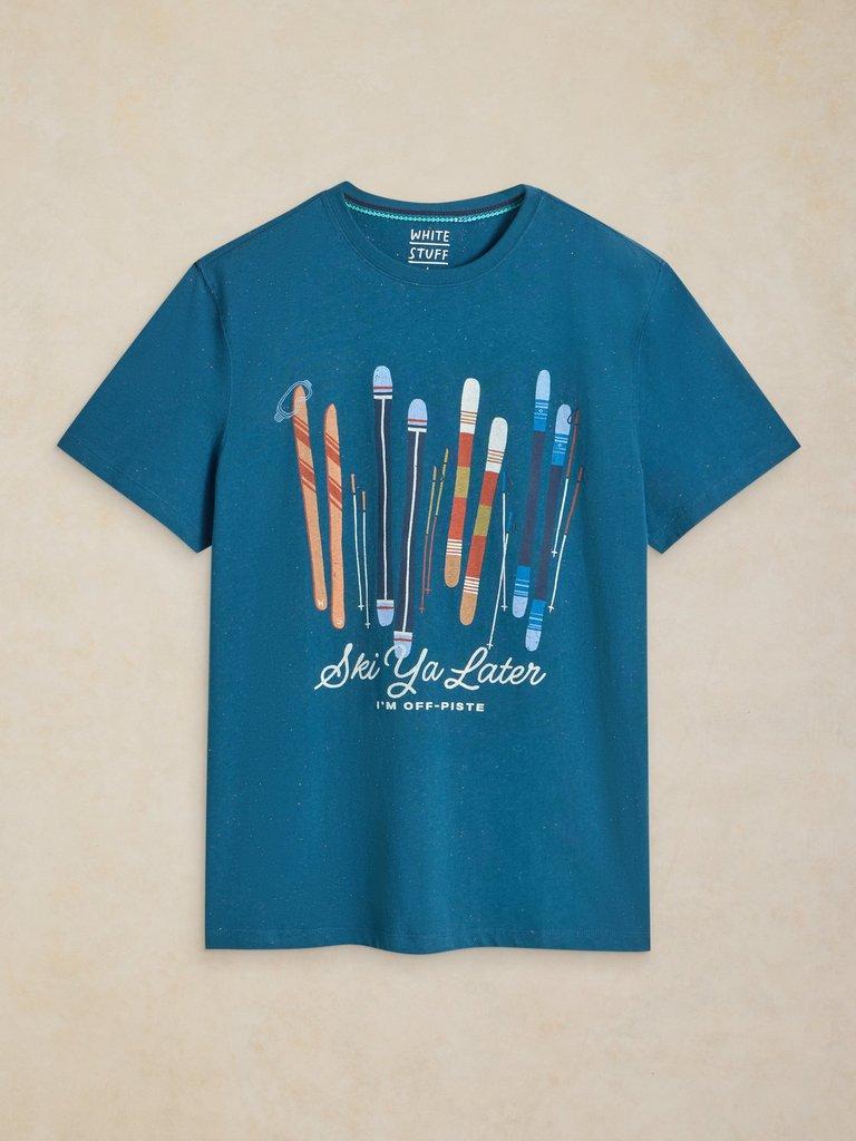 ABERSOCH GRAPHIC TEE in TEAL PR - FLAT FRONT