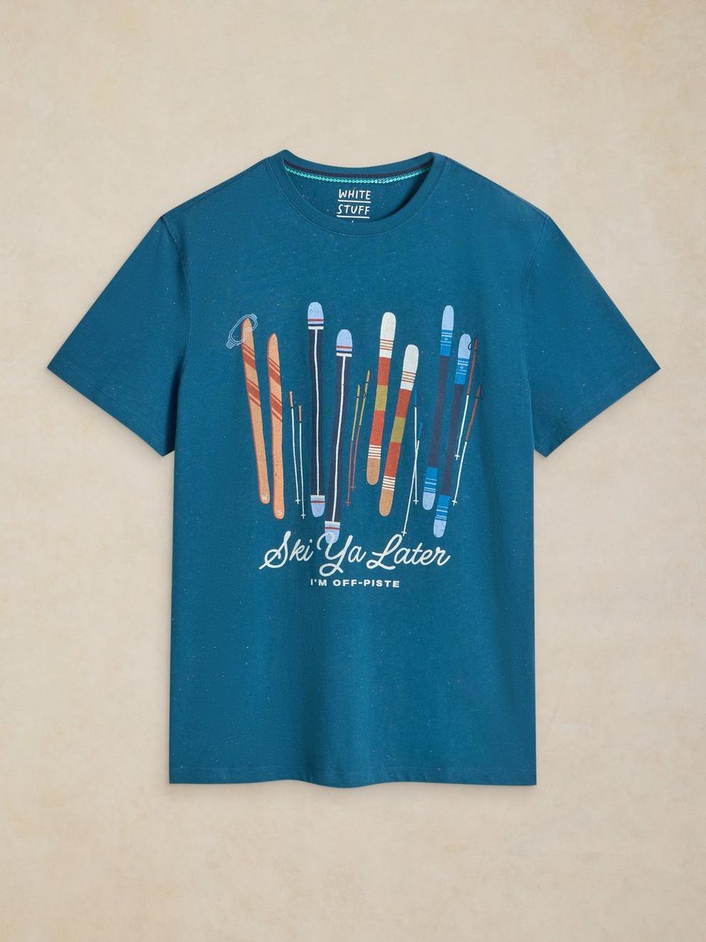 ABERSOCH GRAPHIC TEE in TEAL PR - FLAT FRONT