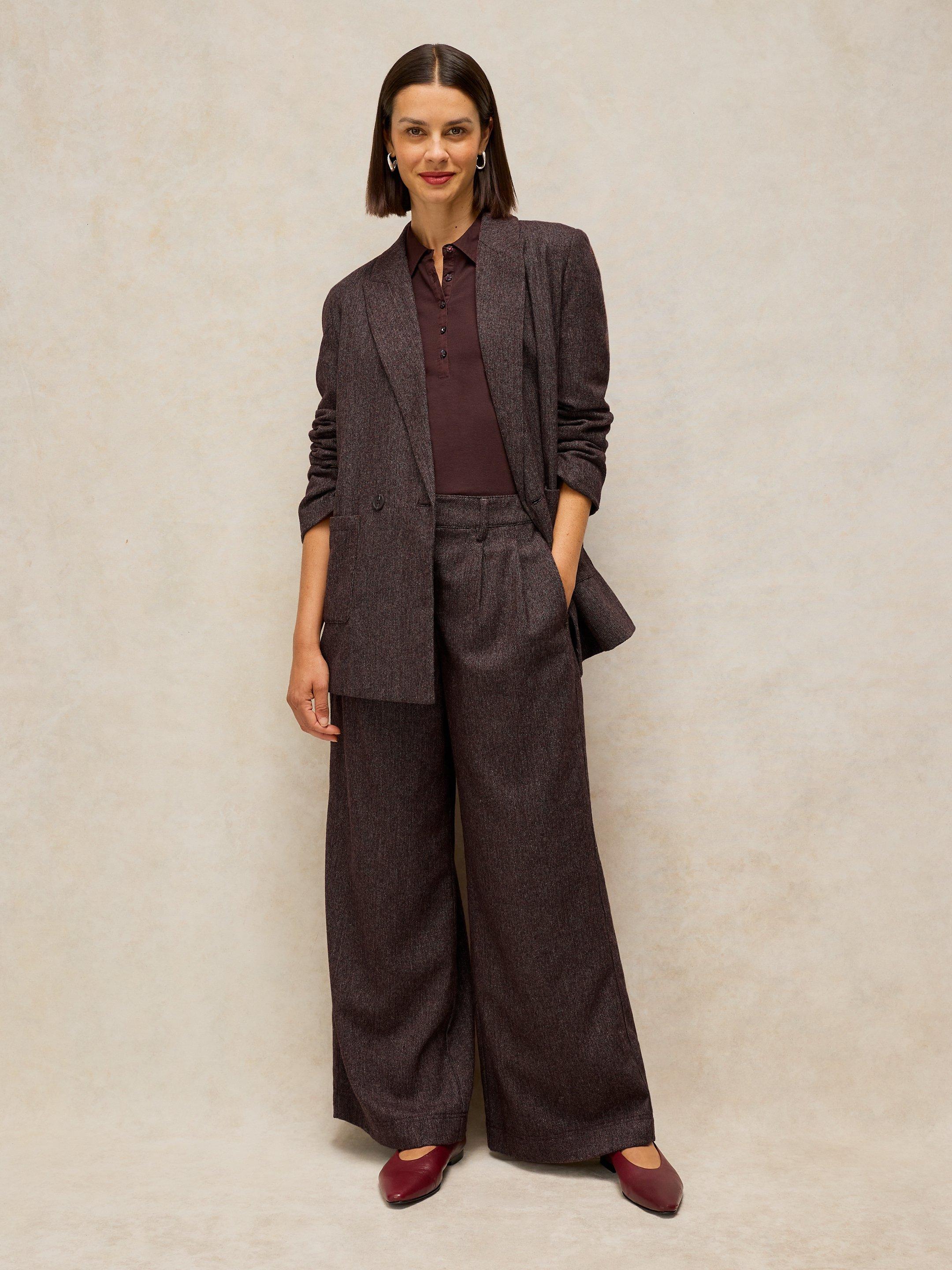 SASHA TWEEDY WIDE LEG TROUSER