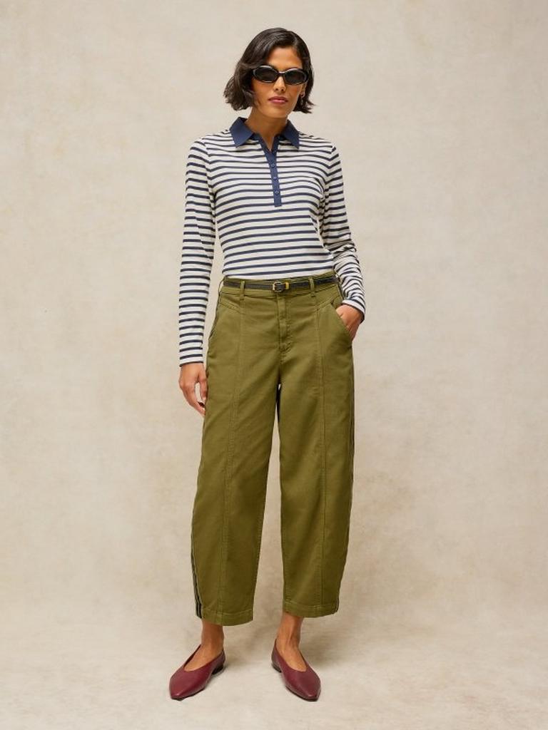 ADELINE UTILITY BARREL TROUSER in KHAKI GRN - LIFESTYLE