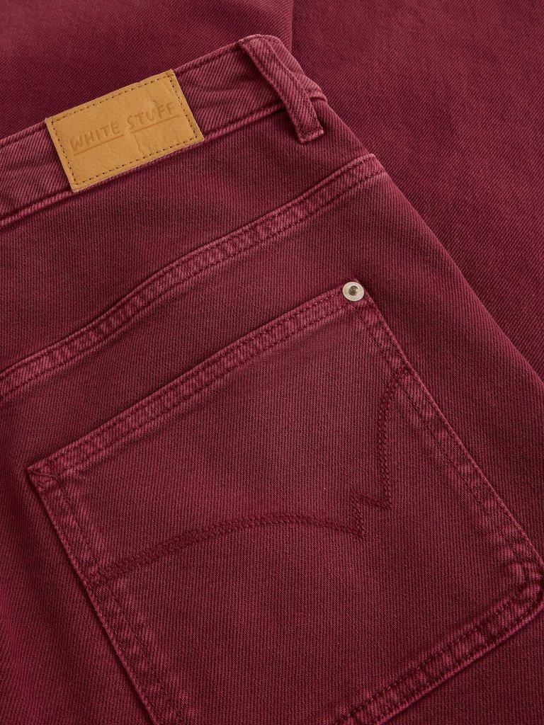 TIA WIDE LEG CROP JEAN in DK PLUM - FLAT DETAIL