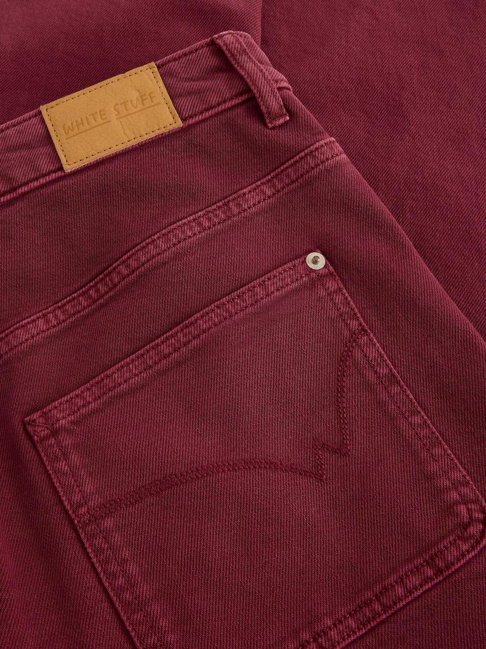 TIA WIDE LEG CROP JEAN in DK PLUM - FLAT DETAIL