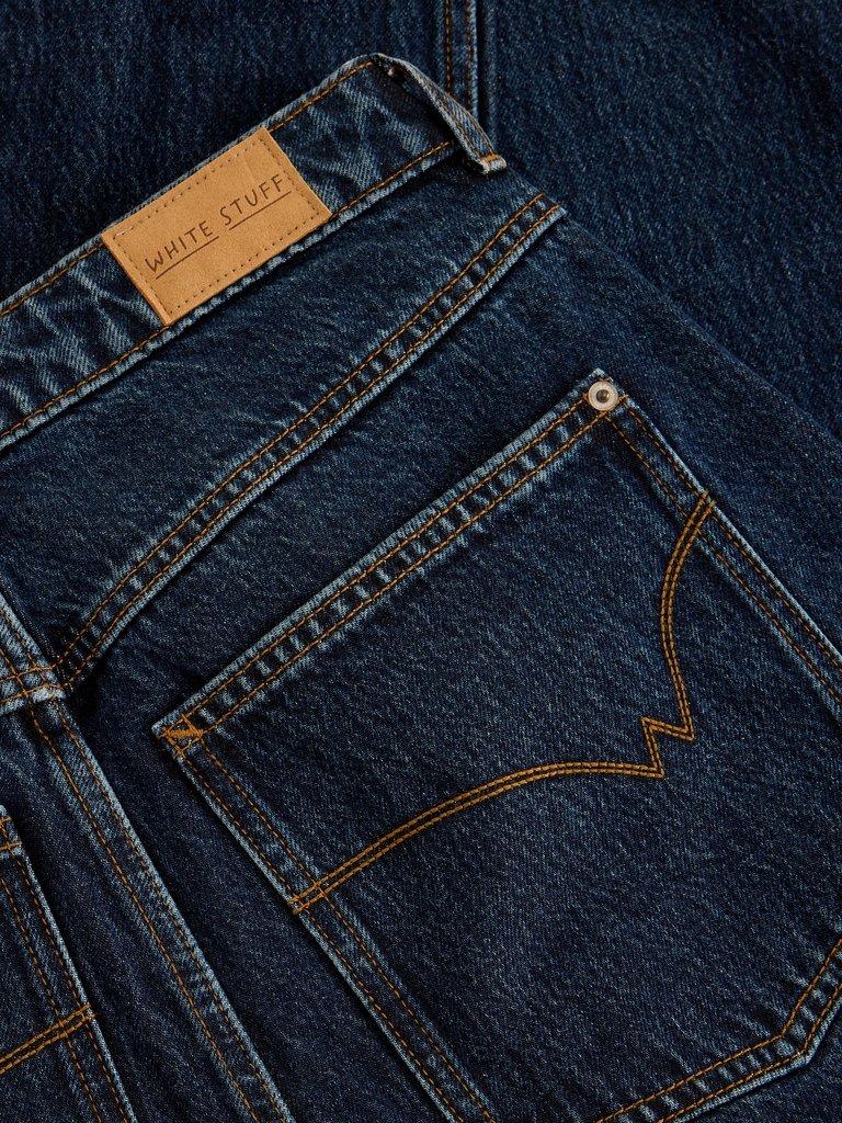 BAILEY STRAIGHT TURN UP JEANS in DK DENIM - FLAT DETAIL