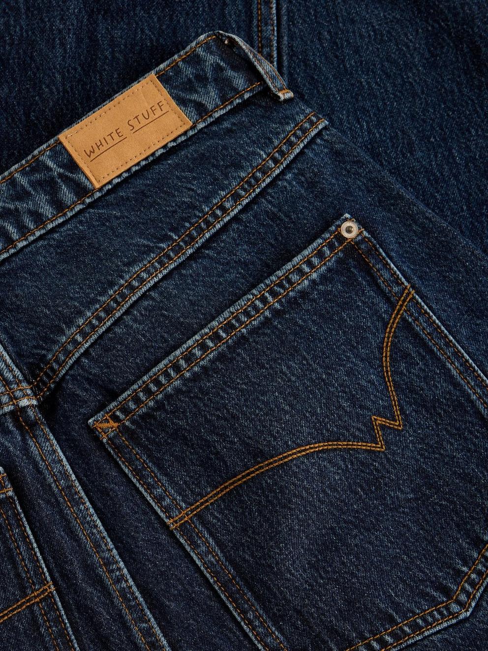 BAILEY STRAIGHT TURN UP JEANS in DK DENIM - FLAT DETAIL