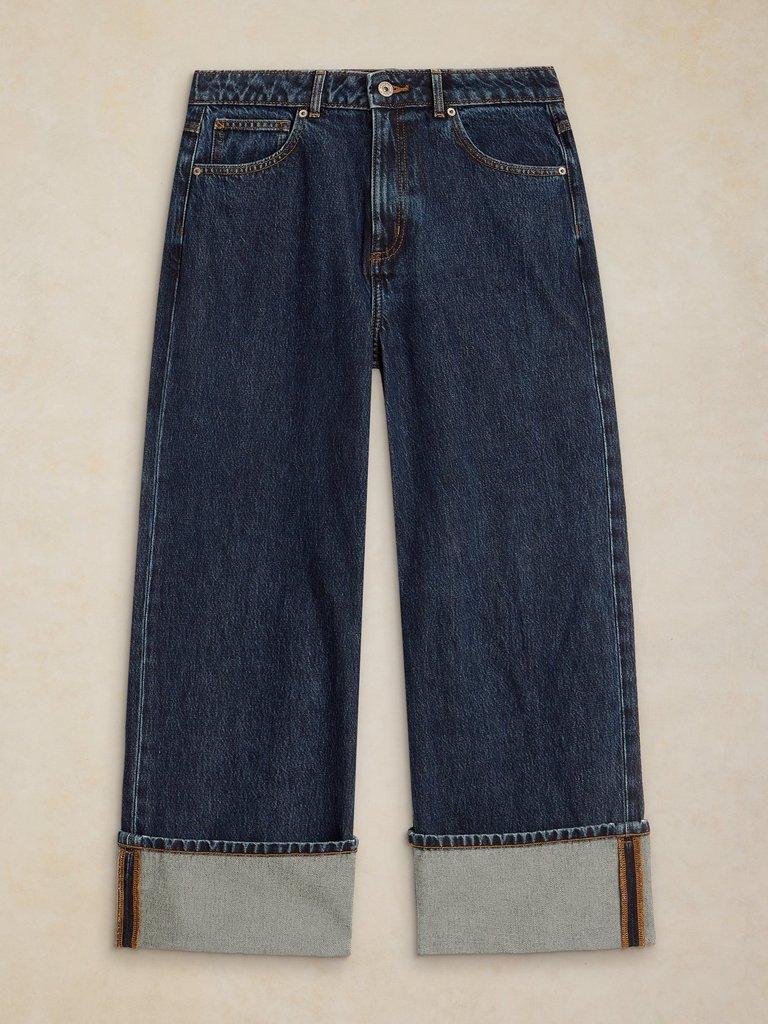 BAILEY STRAIGHT TURN UP JEANS in DK DENIM - FLAT FRONT