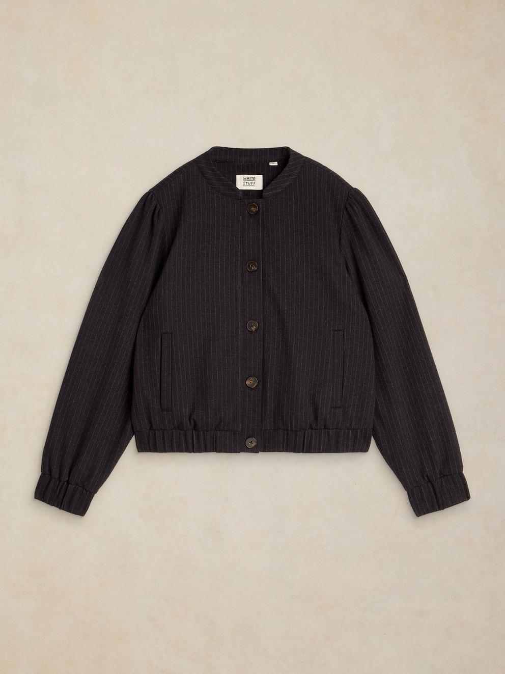BONNIE BOMBER JACKET in NAVY MULTI - FLAT FRONT