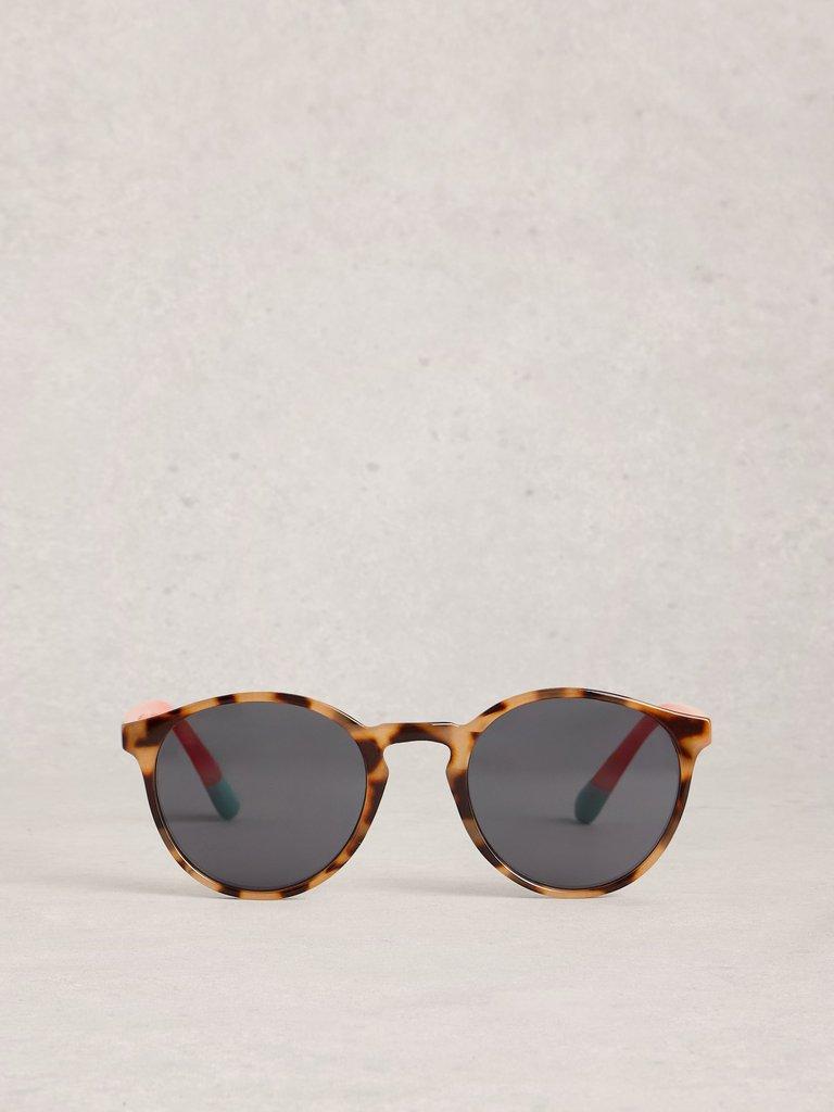 Round Preppy Sunglasses in BROWN MLT - FLAT BACK