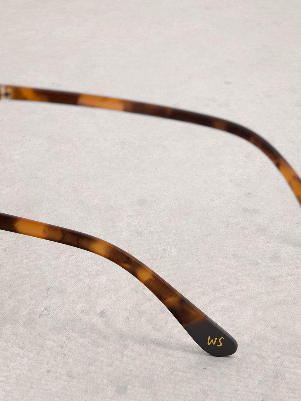 Round Preppy Sunglasses in DK ORANGE - FLAT DETAIL