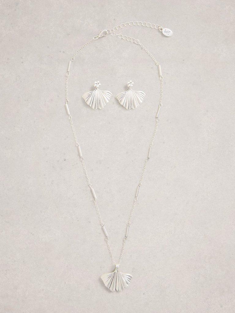 2PK Bella Necklace  Earring in SLV TN MET - FLAT FRONT