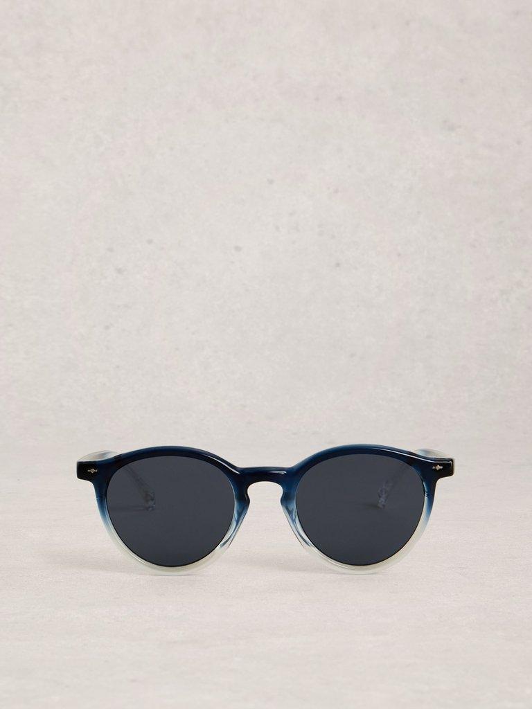 Preppy Light Round Sunglasses in BLUE MLT - FLAT BACK