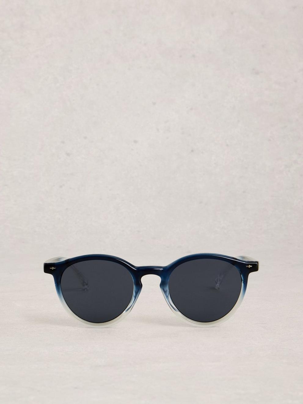 Preppy Light Round Sunglasses in BLUE MLT - FLAT BACK