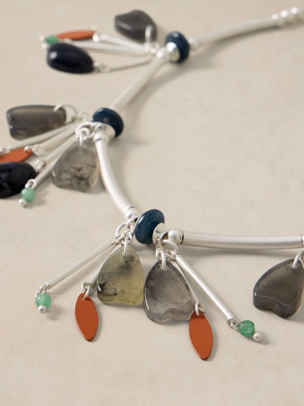 WOODLAND CRAFT NECKLACE in SLV TN MET - FLAT DETAIL