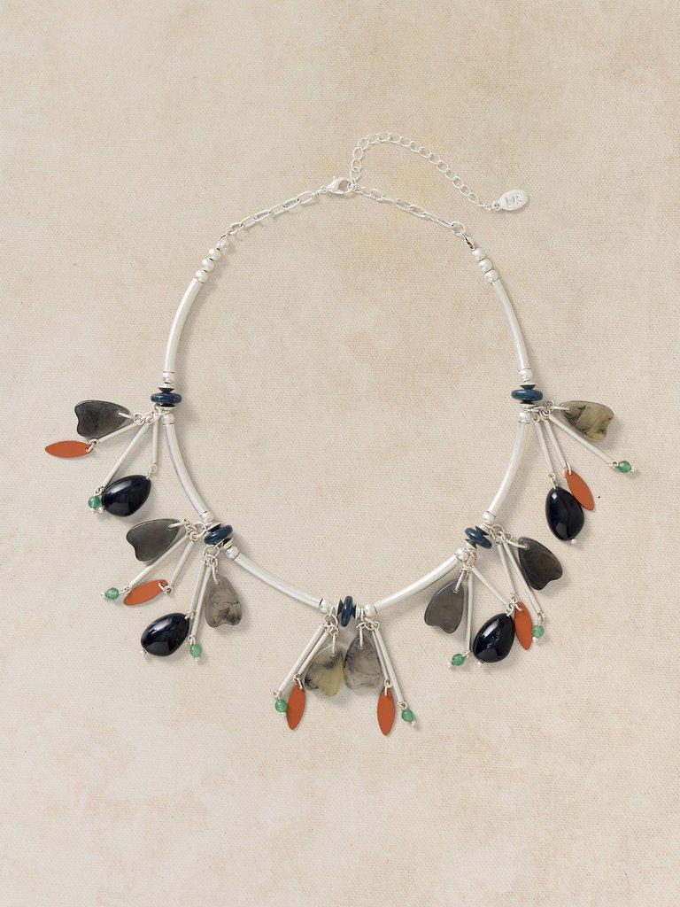 WOODLAND CRAFT NECKLACE in SLV TN MET - FLAT FRONT
