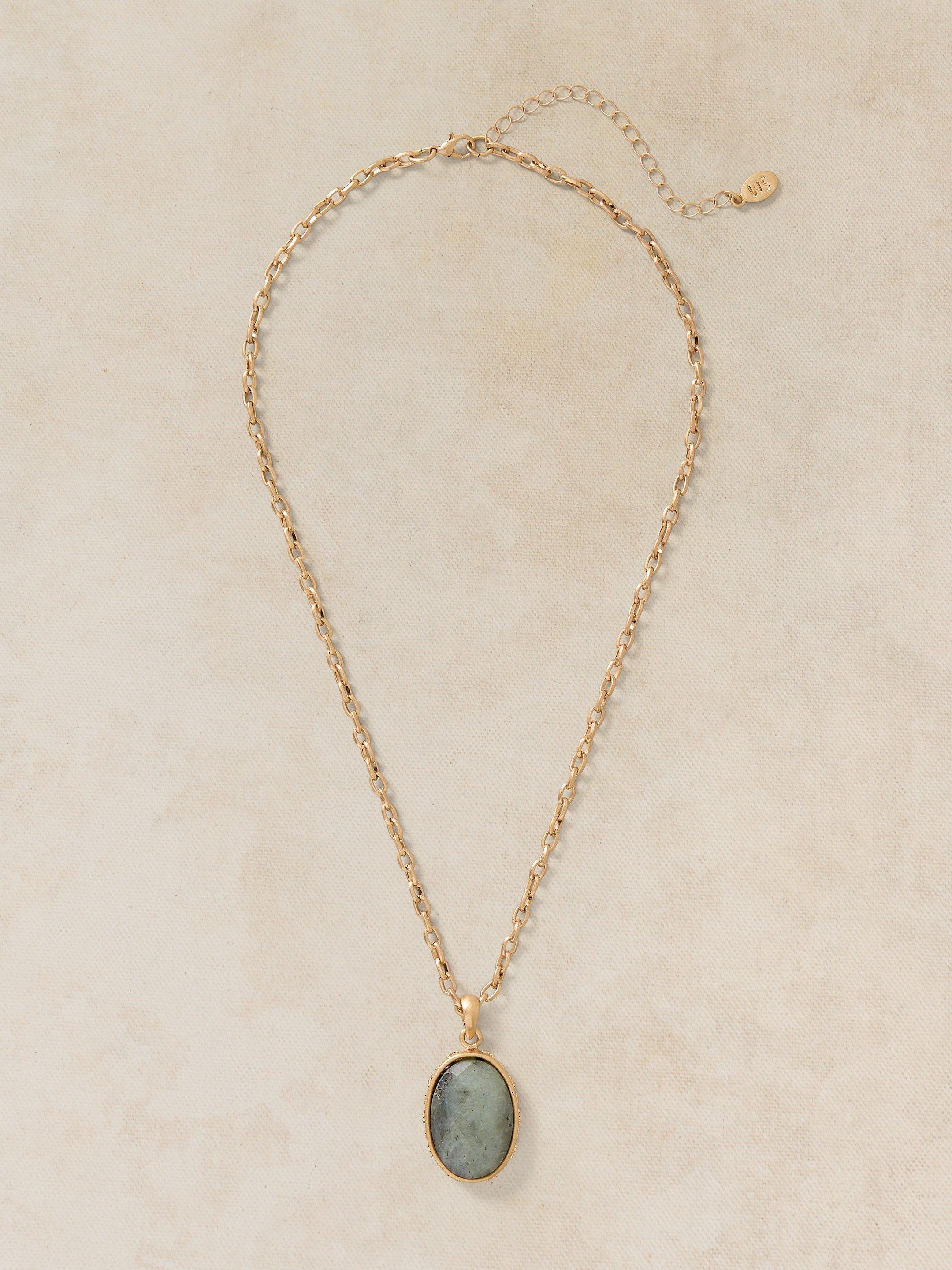 SEMIPRECIOUS LOCKET NECKLACE