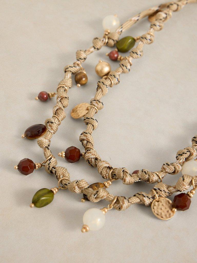 ROPE CHARM NECKLACE in BROWN MLT - FLAT DETAIL