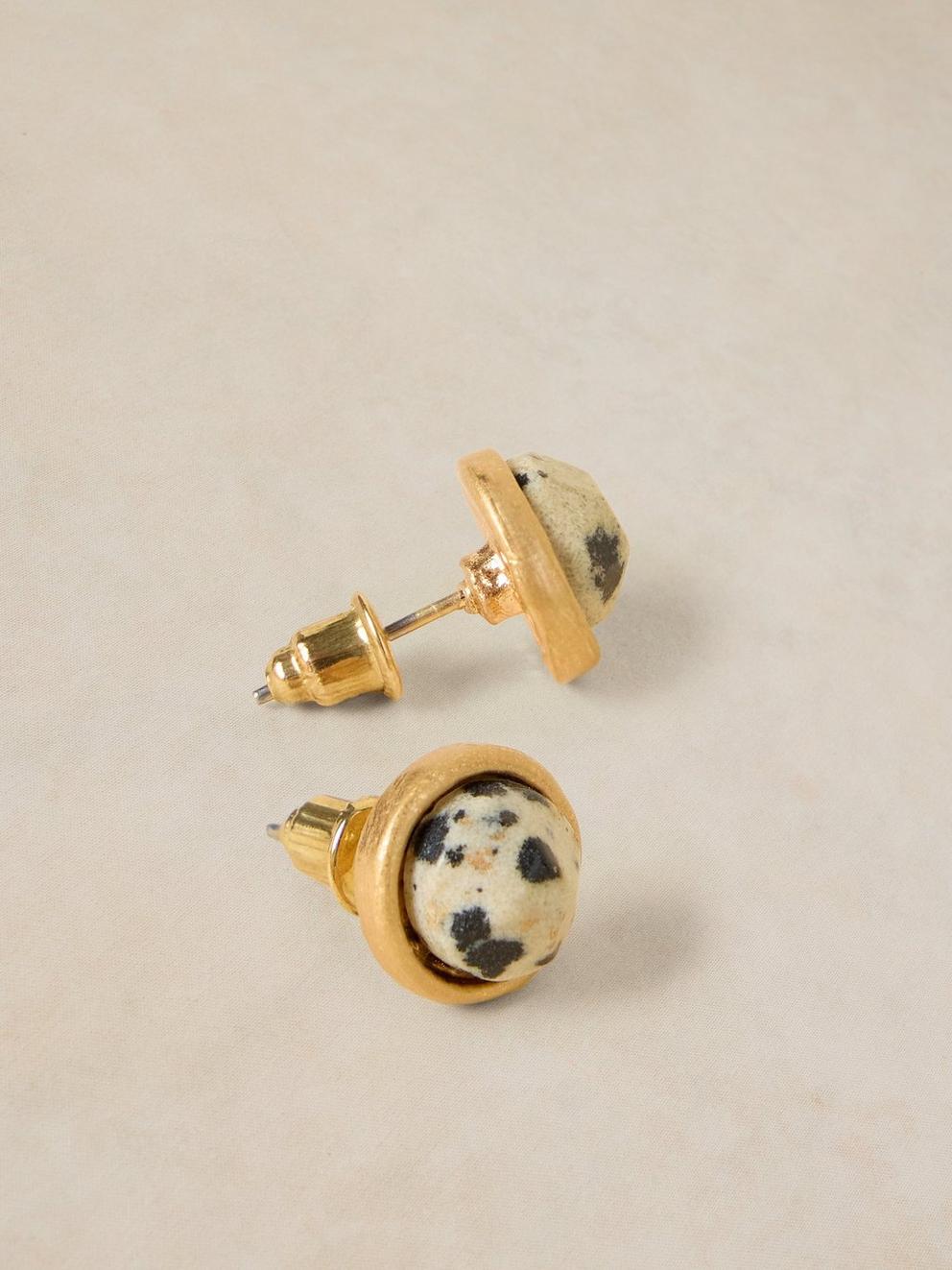 2PK SEMI PRECIOUS CHARM SET in GLD TN MET - FLAT BACK
