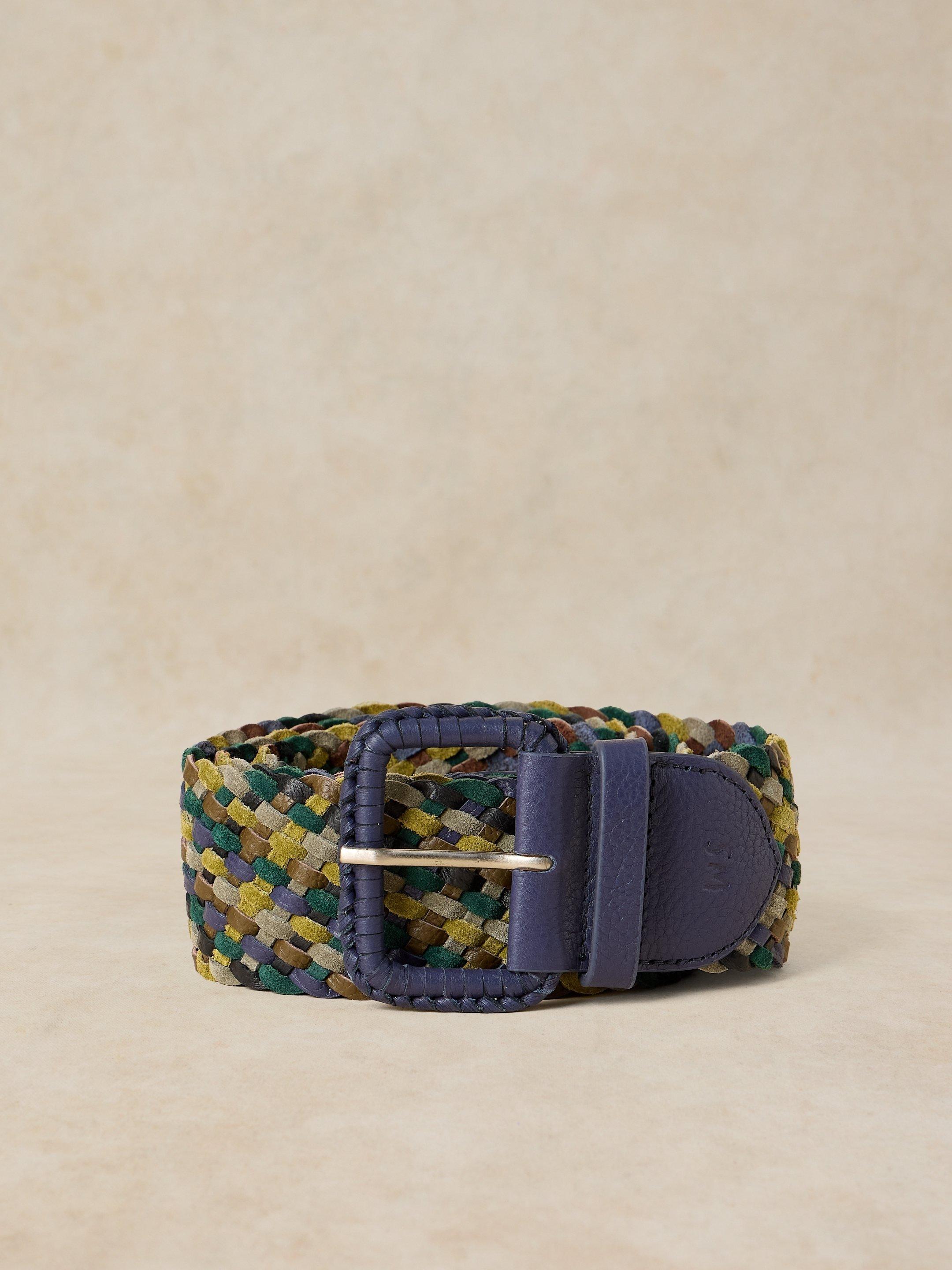 LEATHER WIDE WEAVE BELT