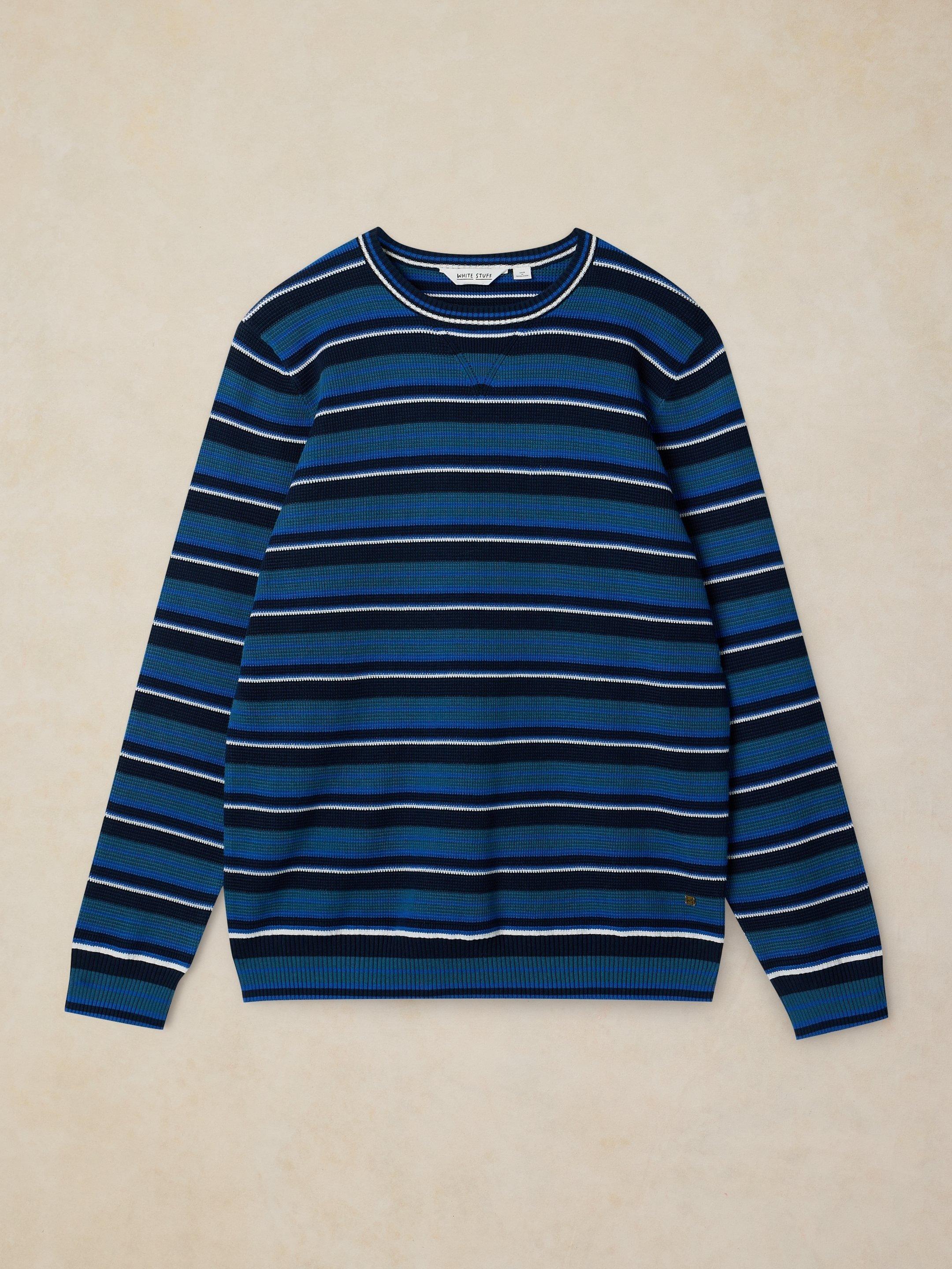 新品　BRIEFING WS WR STRIPE CREW NECK KNIT ATTADALE STRIPE CREW NECK in BLUE MULTI | White Stuff