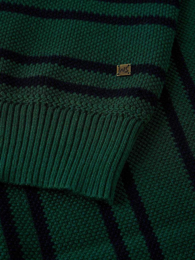 ATTADALE STRIPE HENLEY JUMPER in GREEN MLT - FLAT DETAIL