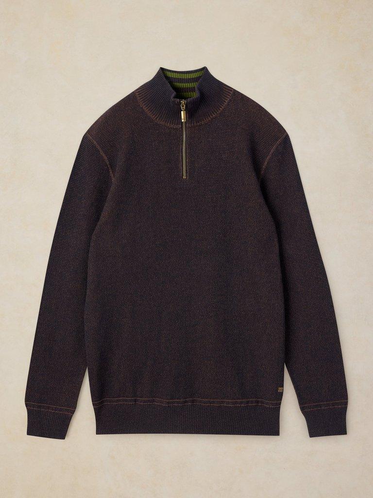 ATTADALE FUNNEL NECK JUMPER in DK BROWN - FLAT FRONT