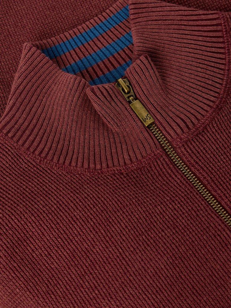 ATTADALE FUNNEL NECK JUMPER in MID RED - FLAT DETAIL