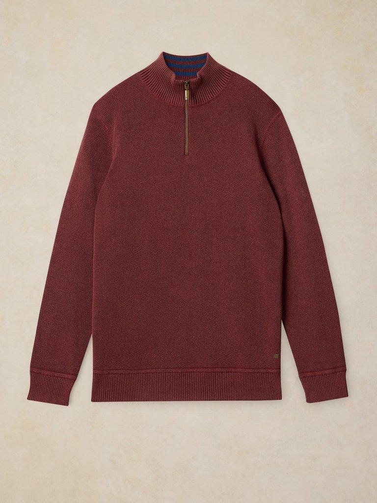 ATTADALE FUNNEL NECK JUMPER in MID RED - FLAT FRONT