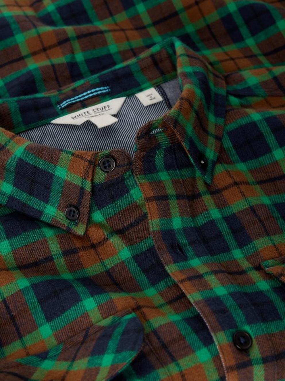 HEYWOOD CHECK SHIRT in NAVY MULTI - FLAT DETAIL