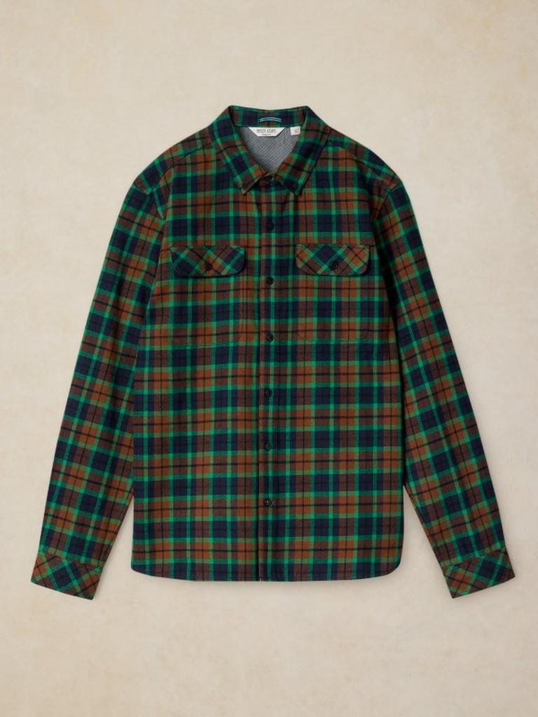HEYWOOD CHECK SHIRT in NAVY MULTI - FLAT FRONT