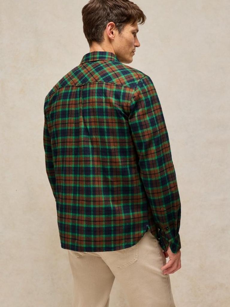 HEYWOOD CHECK SHIRT in NAVY MULTI - MODEL BACK