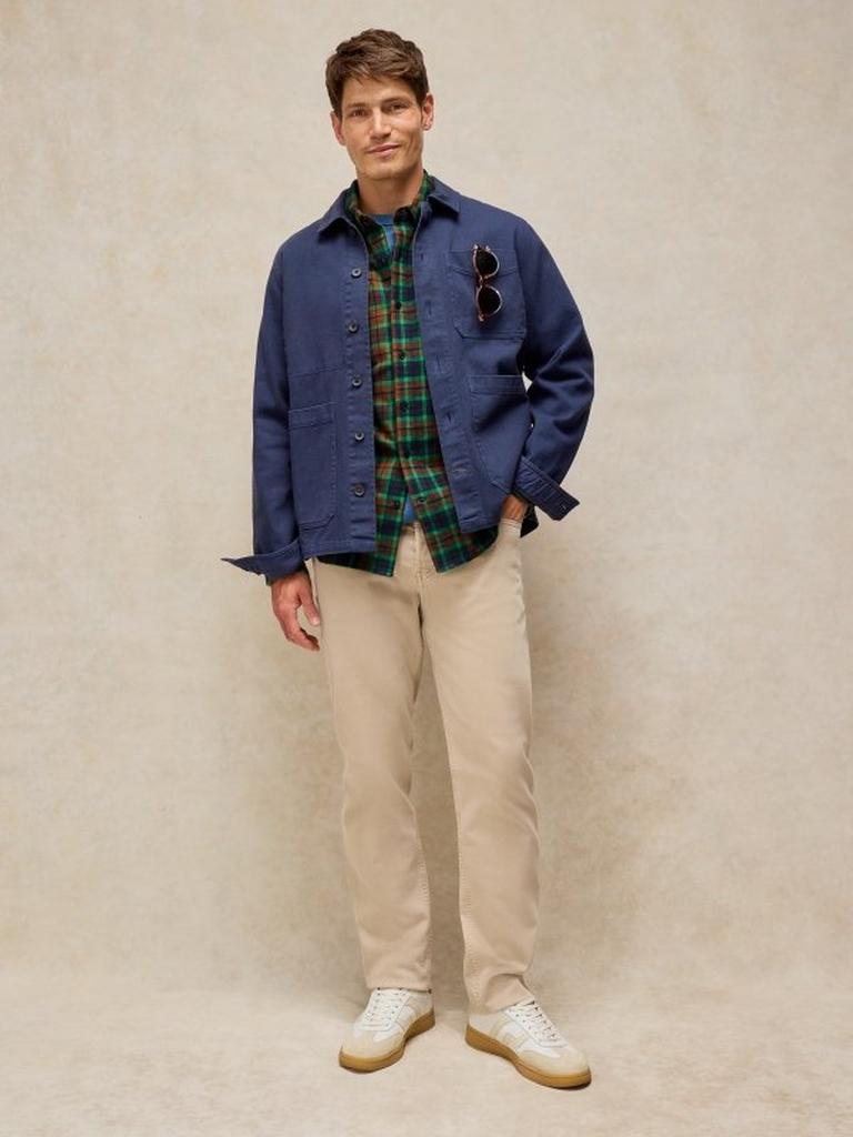 HEYWOOD CHECK SHIRT in NAVY MULTI - MODEL FRONT