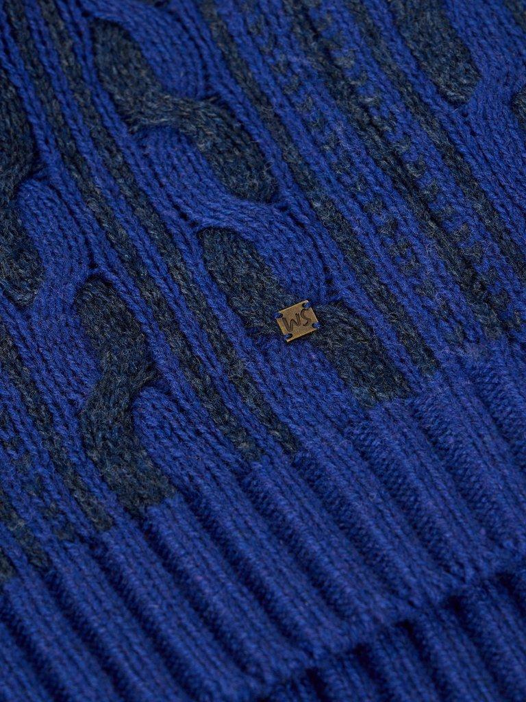 BRIXHAM CABLE JUMPER in BRT BLUE - FLAT DETAIL