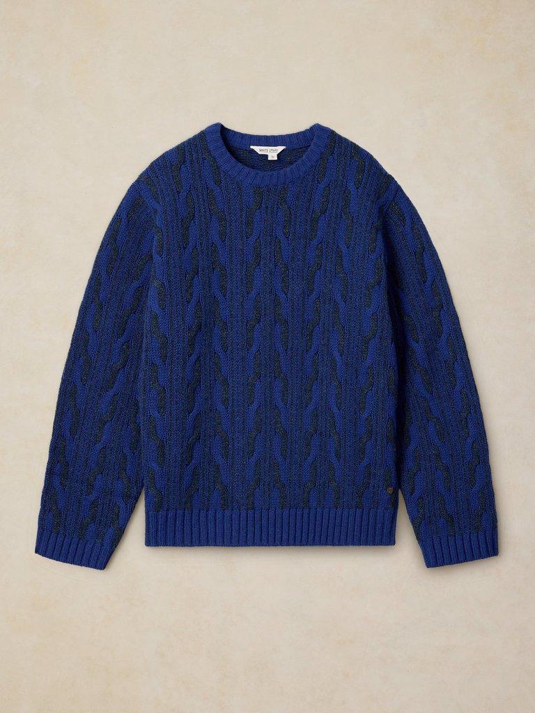 BRIXHAM CABLE JUMPER in BRT BLUE - FLAT FRONT